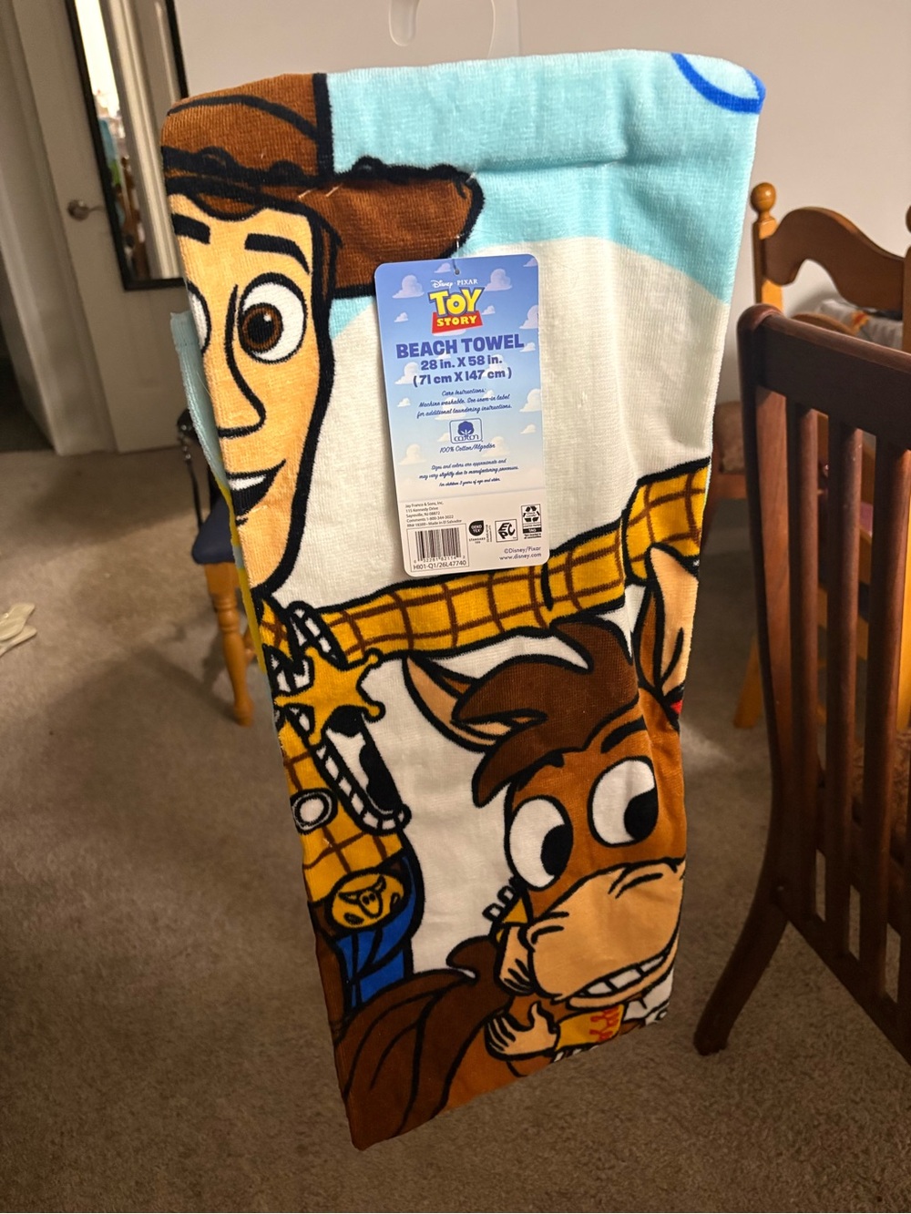 Toy Story Kids Blue & Brown Beach Towel - Official Character Design